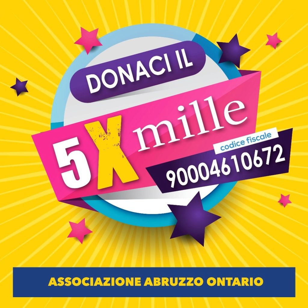 Dona il 5X1000 all'Associazione Abruzzo Ontario - CF 90004610672